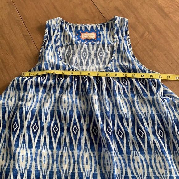 Anthropologie Meadow Rue layered sleeveless blue Ikat top small EUC - Picture 7 of 7